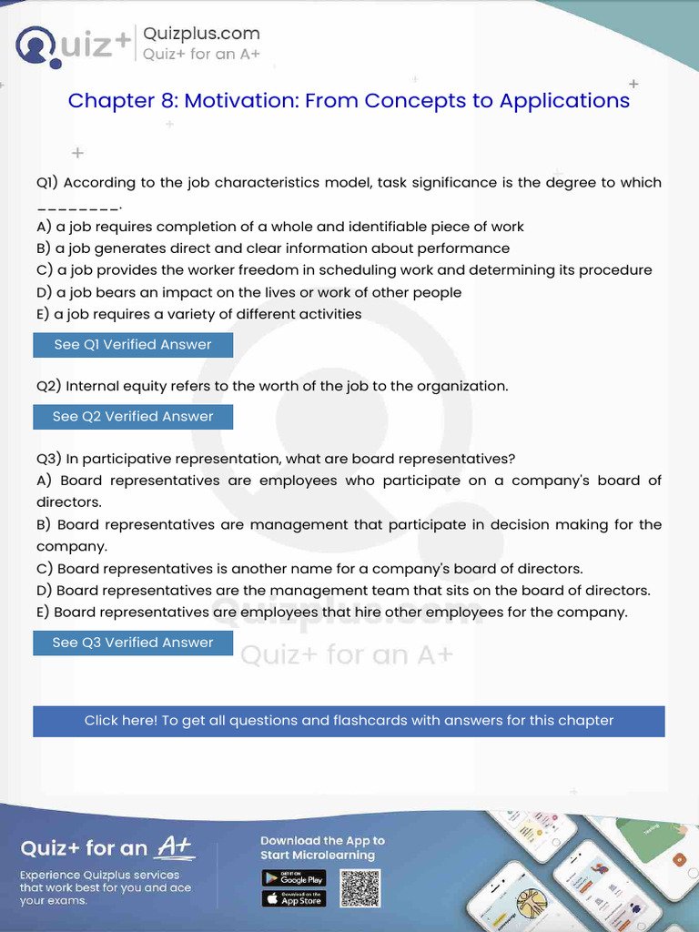According to the Job Characteristics Model Task Significance is the ...