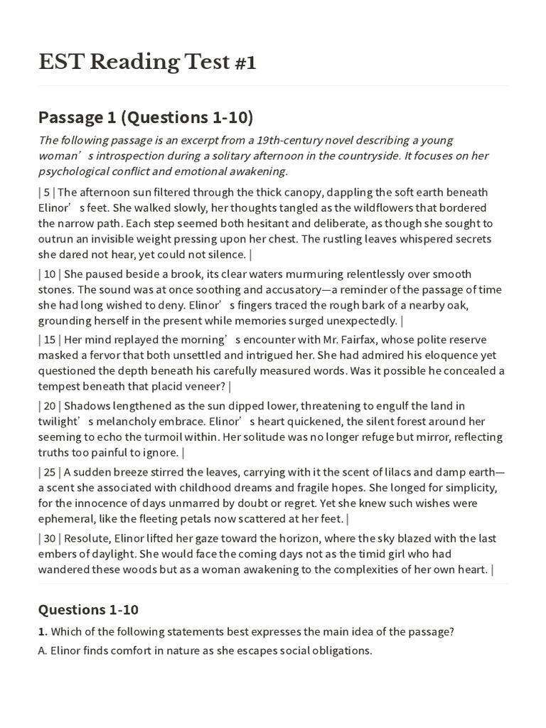 EST Reading Test #1 | PDF | Johannes Kepler | Tycho Brahe