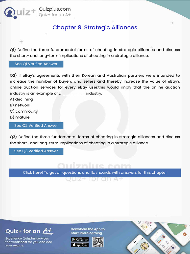 Define the Three Fundamental Forms of Cheating in Strategic Alliances ...