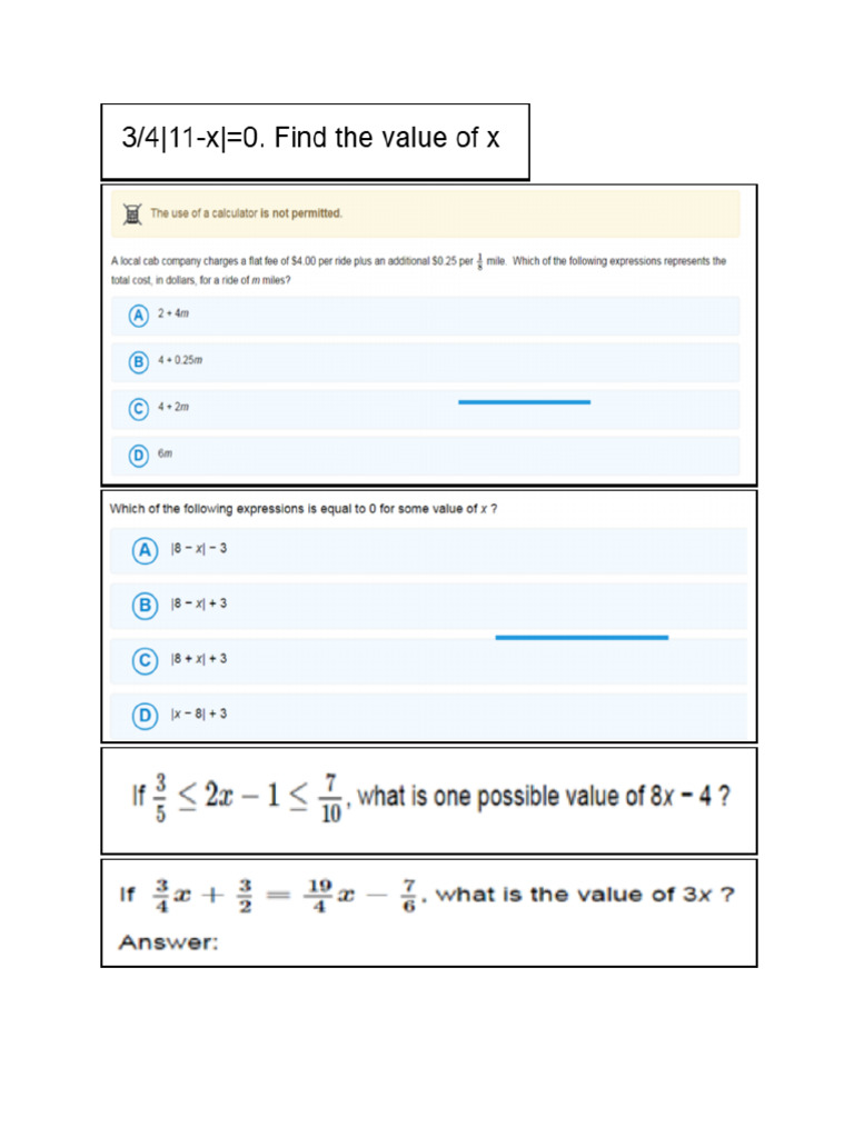 Uworld Shsat Math Question Bank for Algebra Practice (Zoom in) | PDF