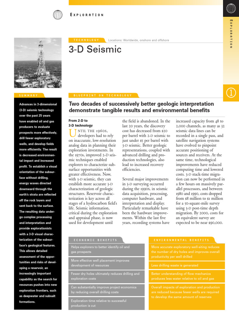 3D Seismic | PDF | Petroleum Reservoir | Reflection Seismology