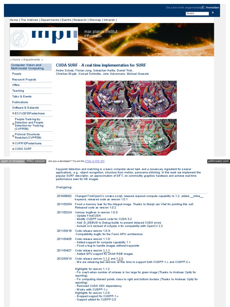 CUDA SURF Source Code Release | PDF | Source Code | Application ...
