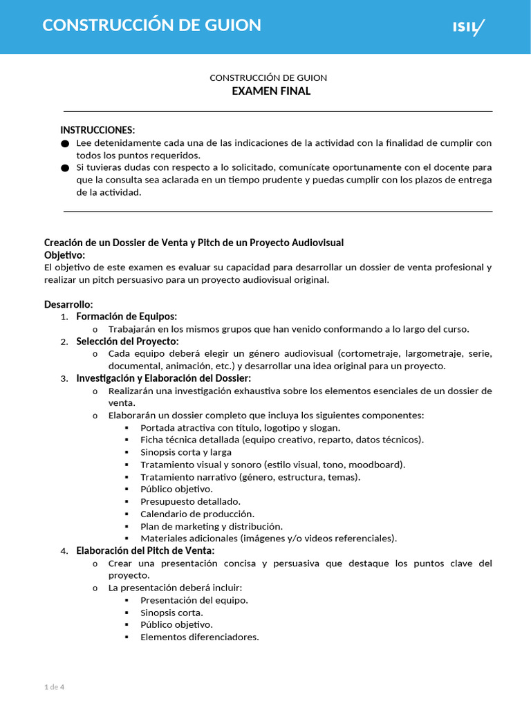 Examen Final - Construcción de Guion - Copia | PDF