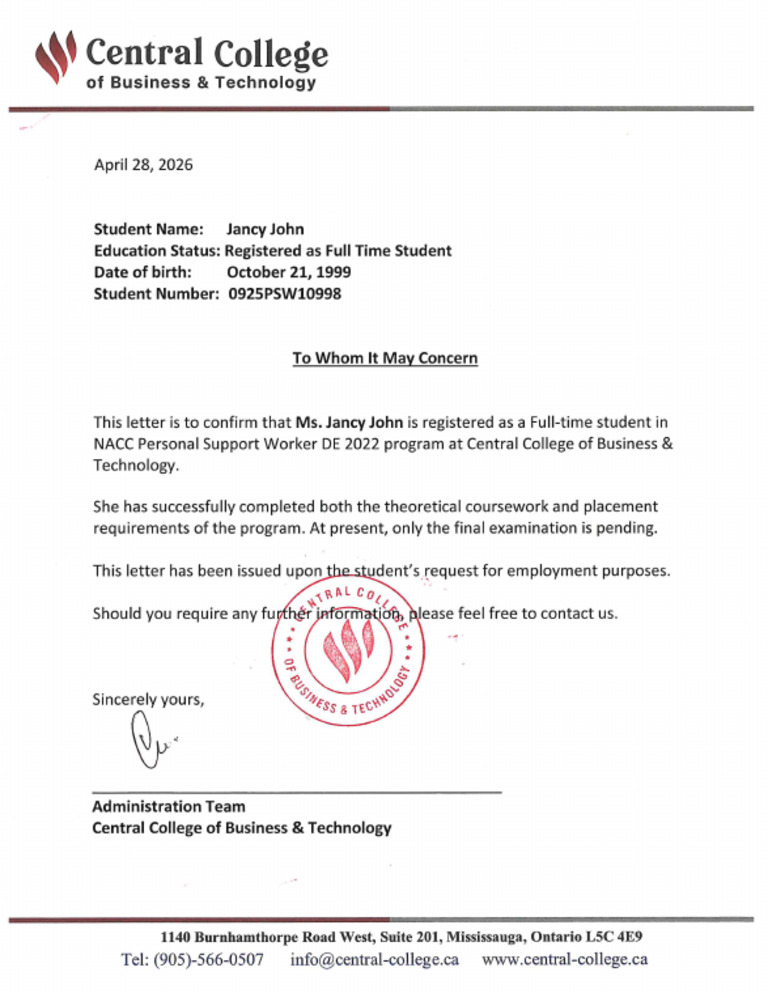 Employment Reference Letter | PDF