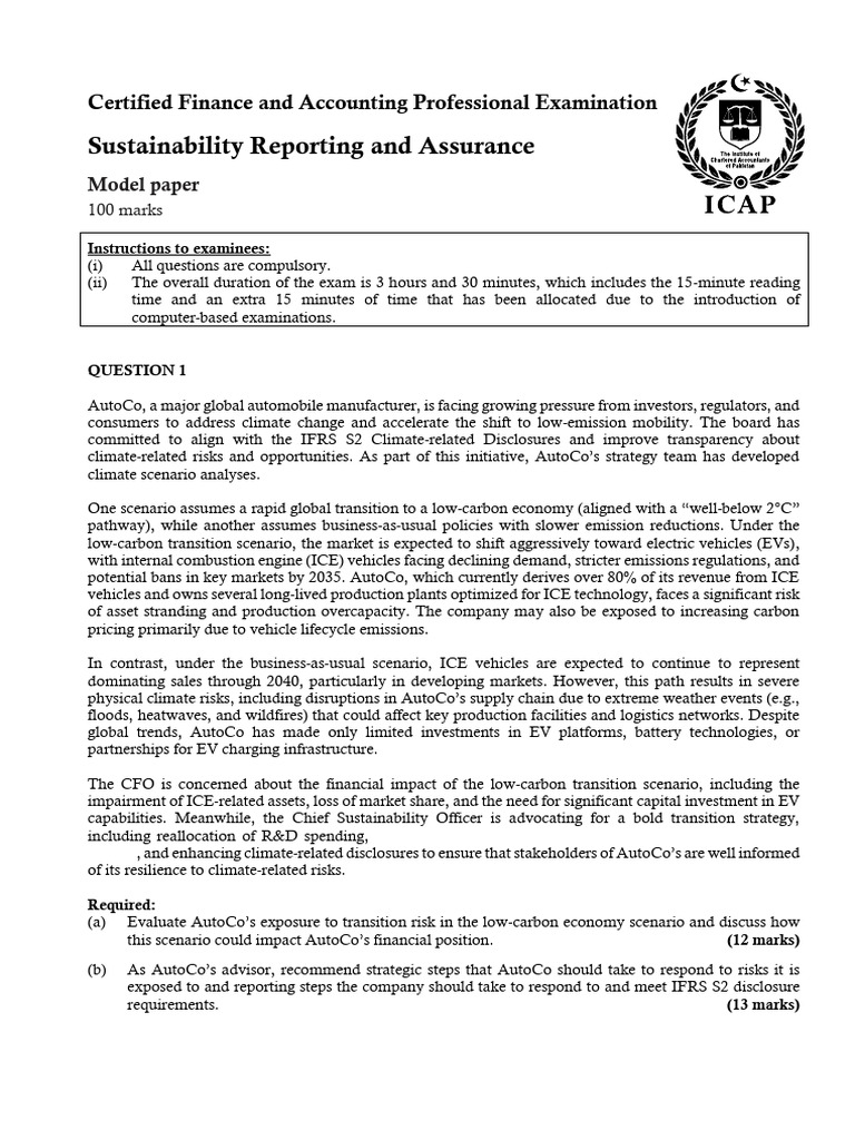 Sustainability Reporting Assurance Model Paper | PDF | Sustainability ...
