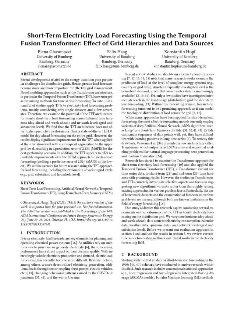 Short-Term Electricity Load Forecasting Using the | PDF | Forecasting ...