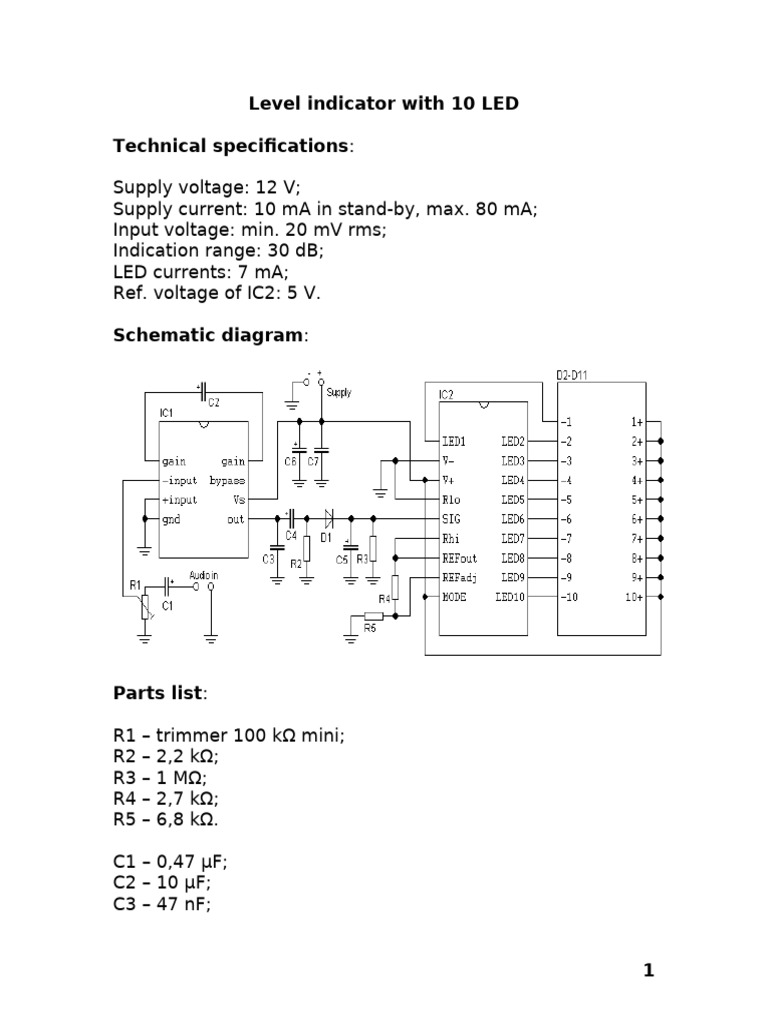 Level Indicator With 10 LED (en) | PDF