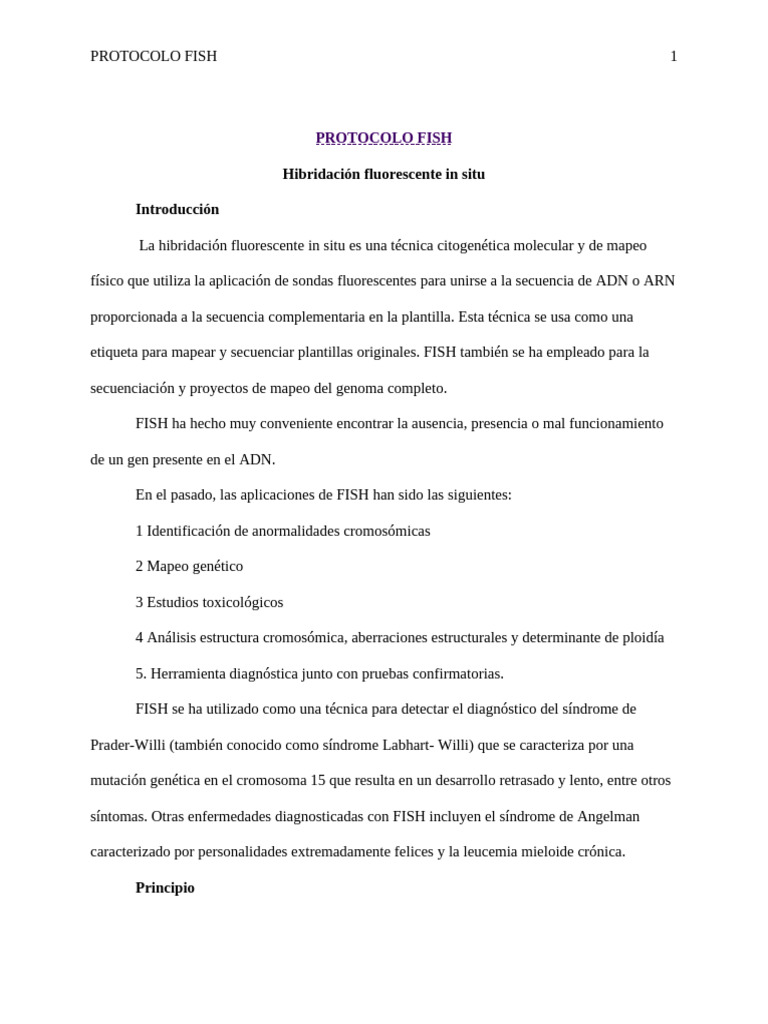 Protocolo FISH en Hematologia | PDF | Hibridación in situ fluorescente ...