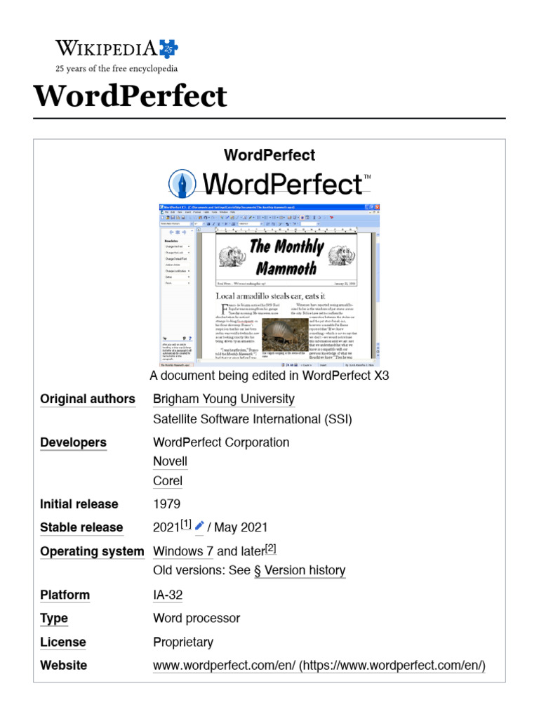 WordPerfect - Wikipedia | PDF | Computer Science | Computing