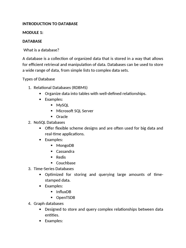 Introduction To Database | PDF | Databases | Microsoft Access