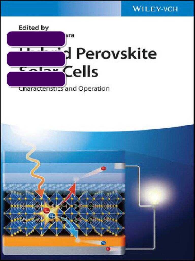 Hybrid Perovskite Solar Cells Characteristics and Operation 1st Edition ...
