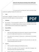 Pressure Testing Procedure