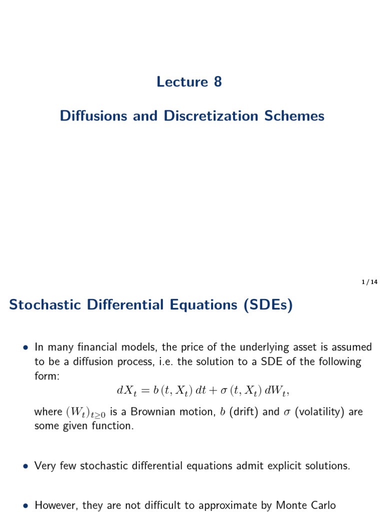 Lec8.Diffusions_and_Discretization_Schemes | PDF | Stochastic ...