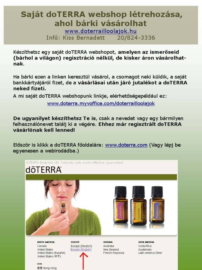doTERRA Webshop Készítése | PDF