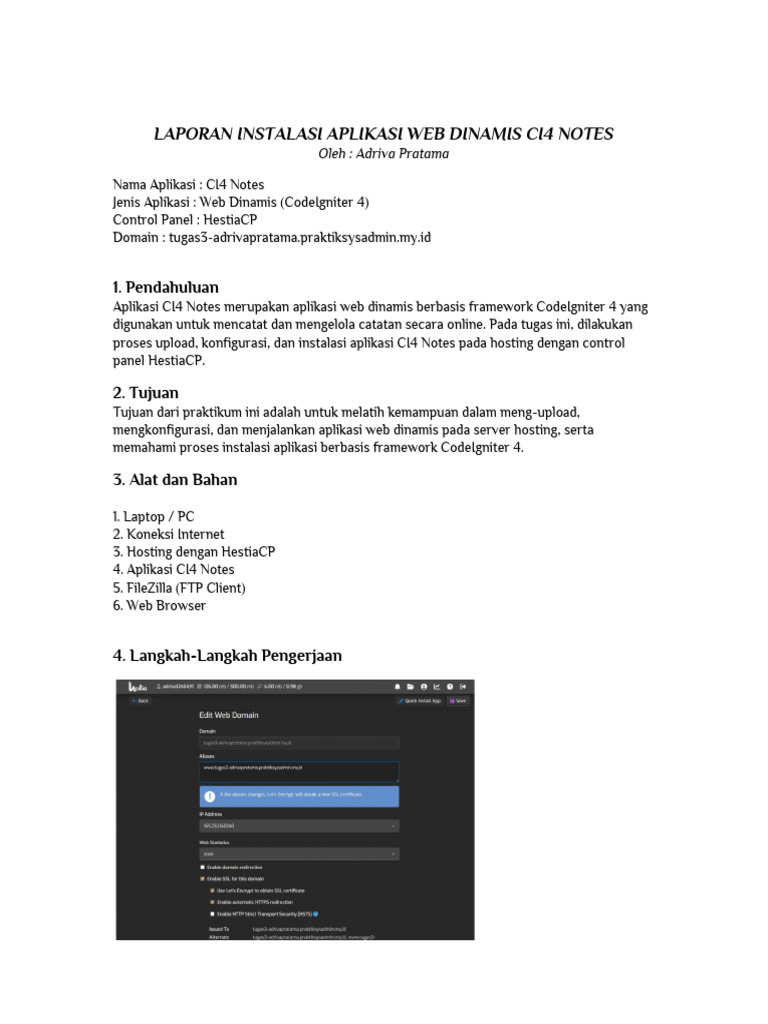Adriva Laporan Instalasi CI4 Notes | PDF