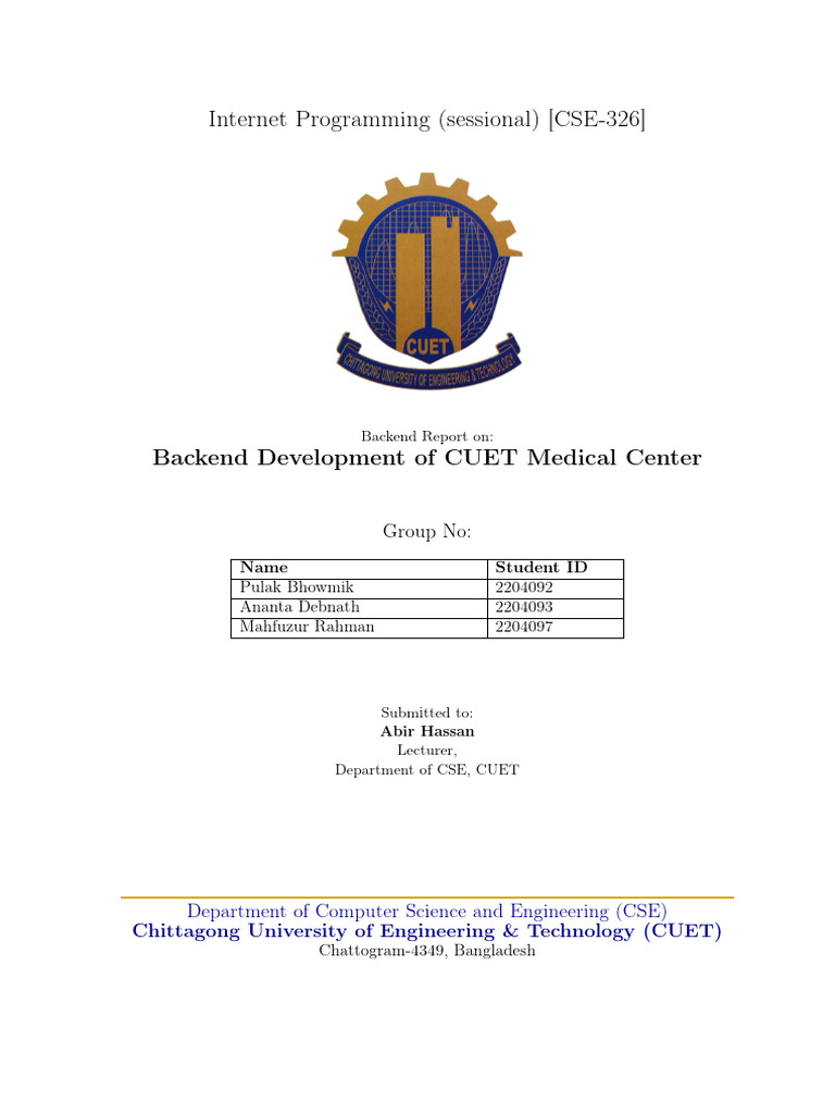 IP Final Report Backend | PDF | Password | Databases
