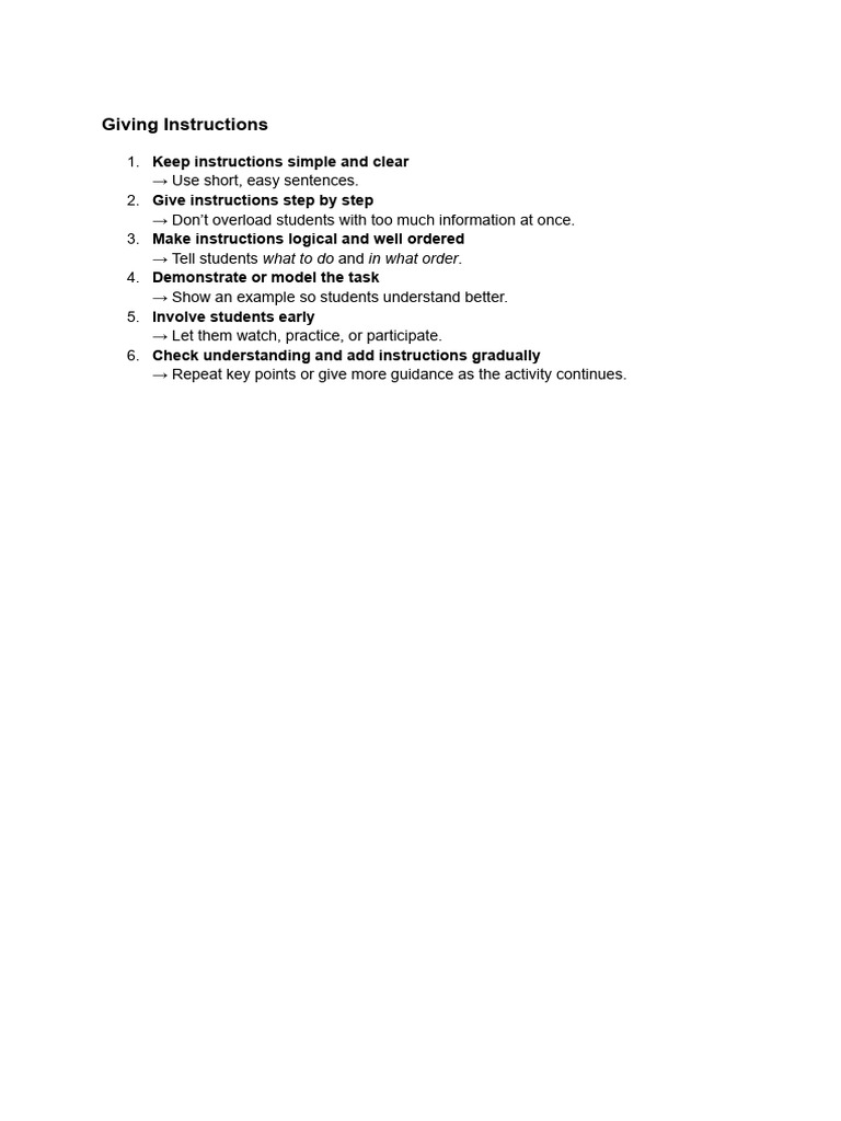 Giving Instructions | PDF