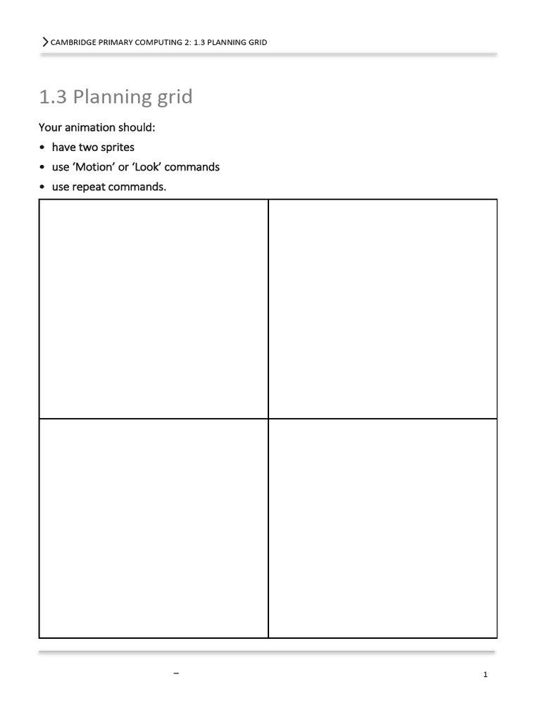 1.3 Planning Grid | PDF