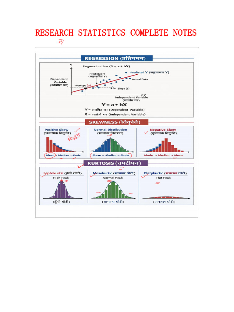 Research Statistics Complete Notes | PDF | Statistical Analysis ...