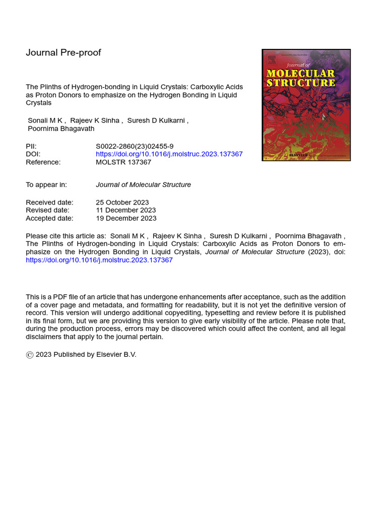 Hblc Review 2023 | PDF | Liquid Crystal | Hydrogen Bond