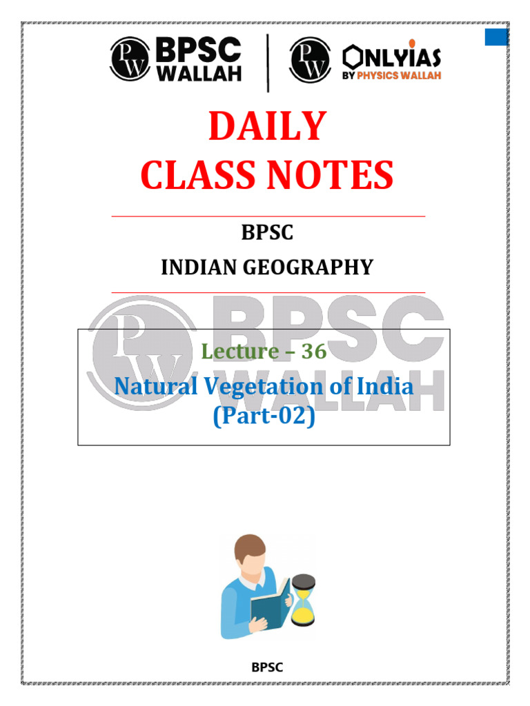 Indian Geography 36 : Daily Class Notes (English) | PDF | Trees | Meadow