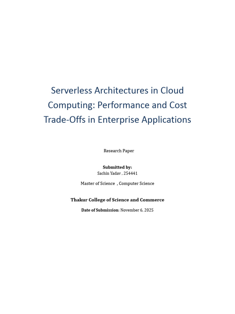 Serverless Architecture Research Paper | PDF | Cloud Computing | Computing