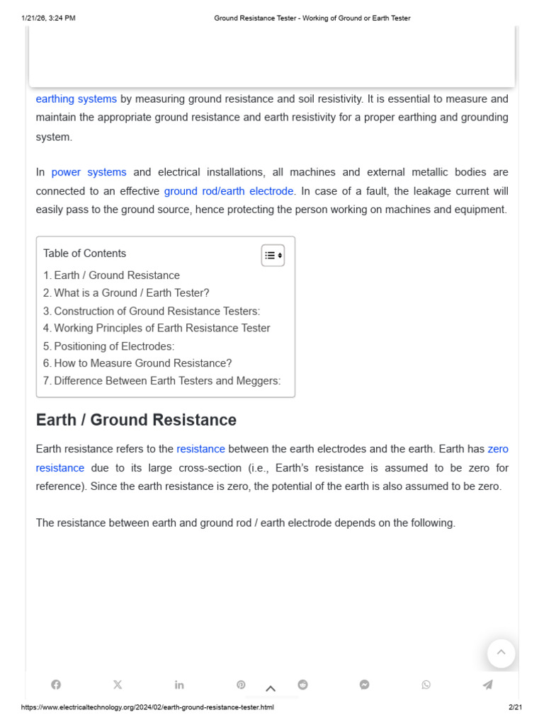 Earth Resistance Tester | PDF | Electricity | Electrical Engineering