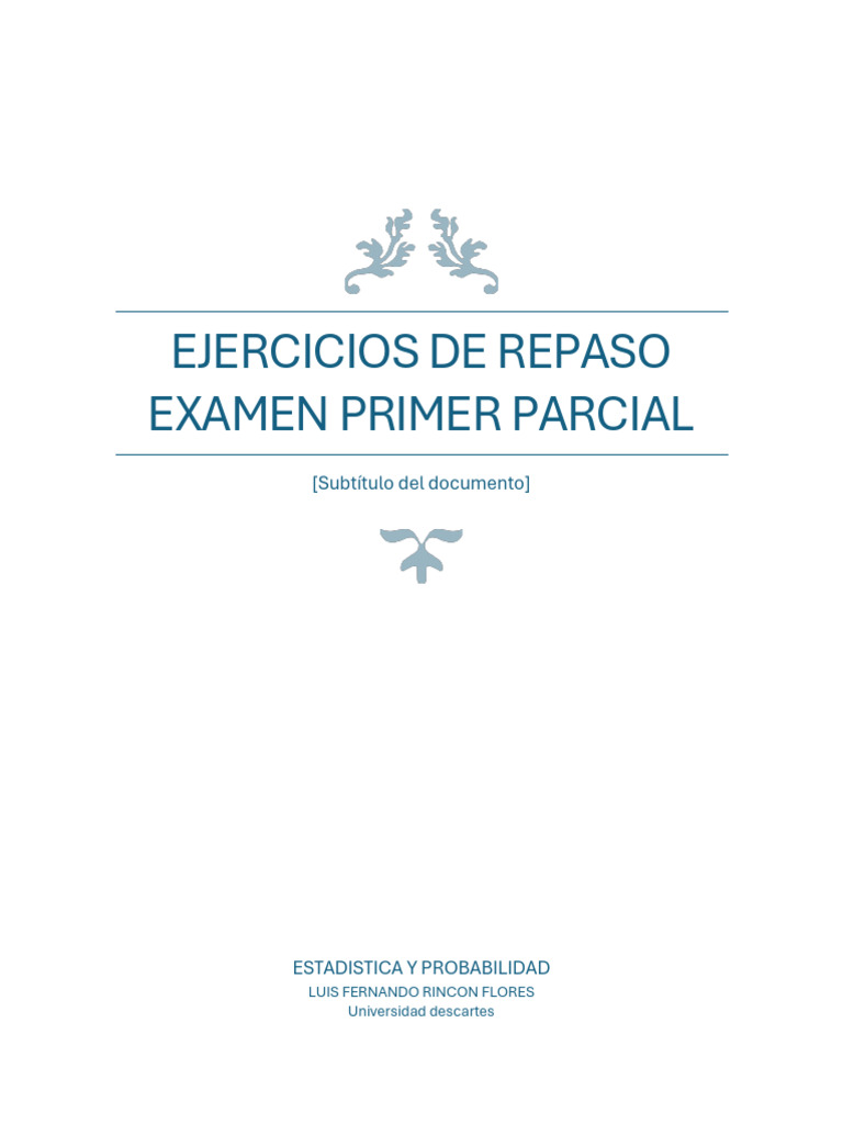 Ejercicios de Repaso Examen Primer Parcial | PDF