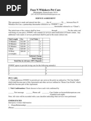 Pet Sitting Agreement
