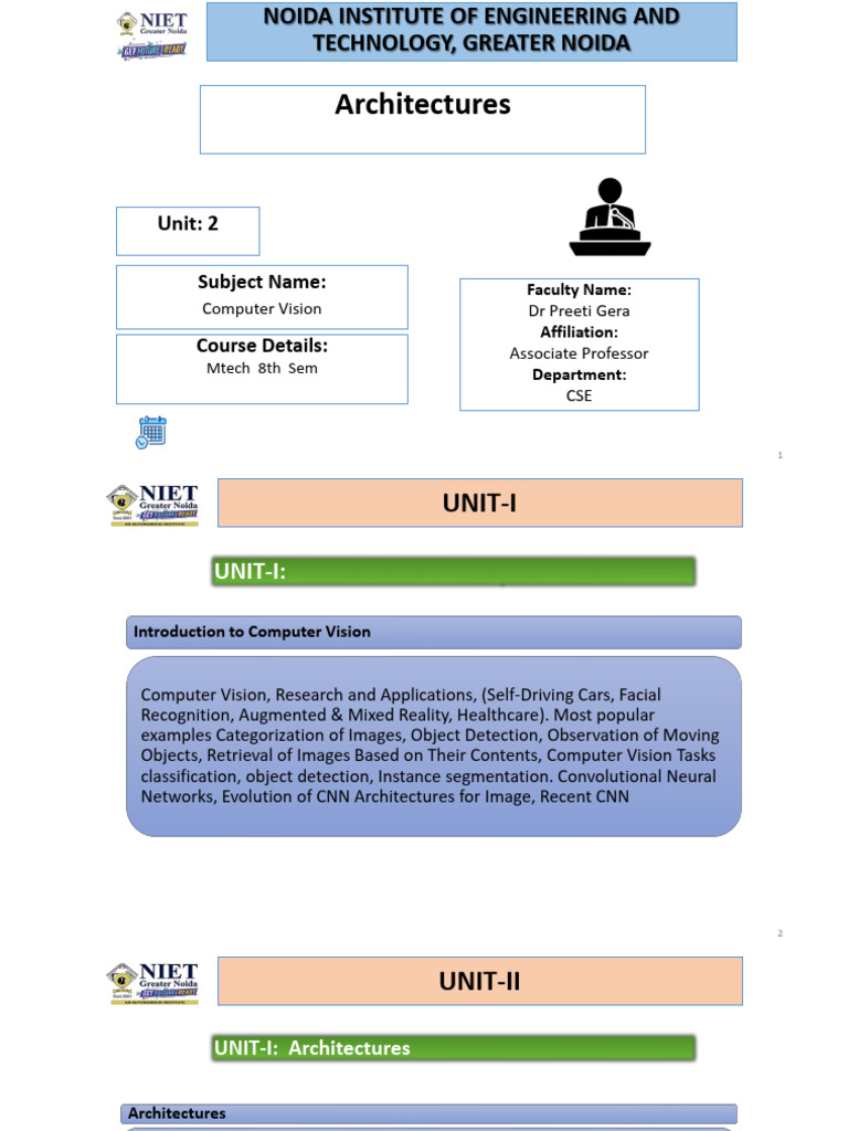 Computer Vision Unit 2 Updated | PDF