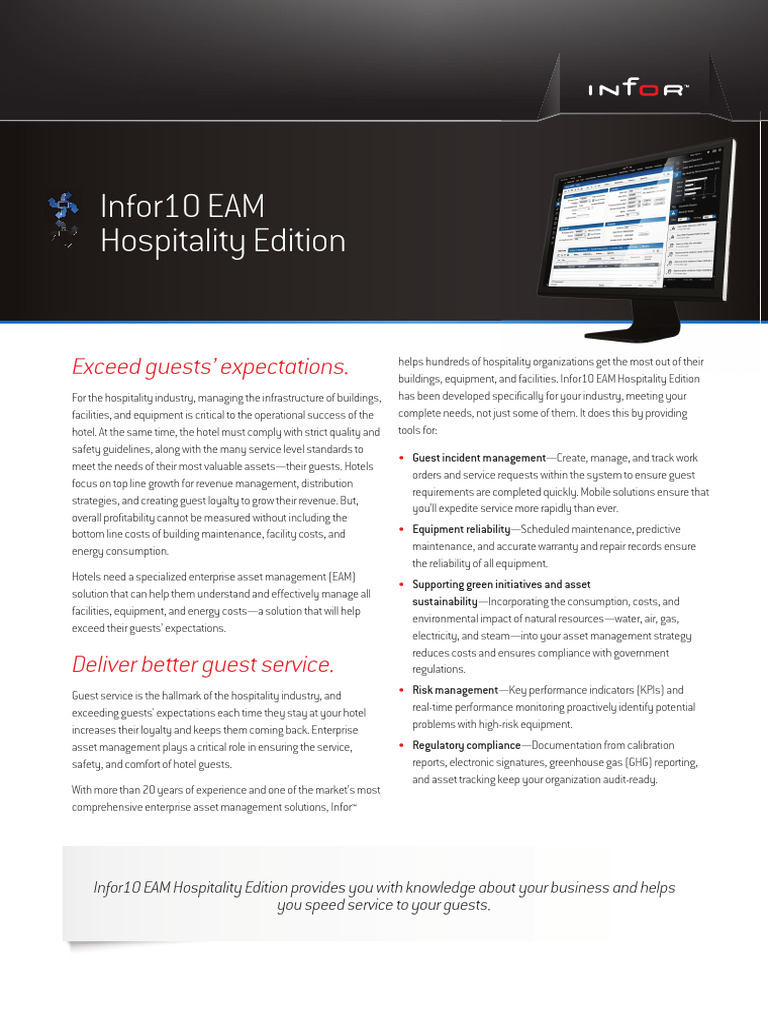 Infor_EAMHospitalityEdition | PDF | Asset Management | Cloud Computing