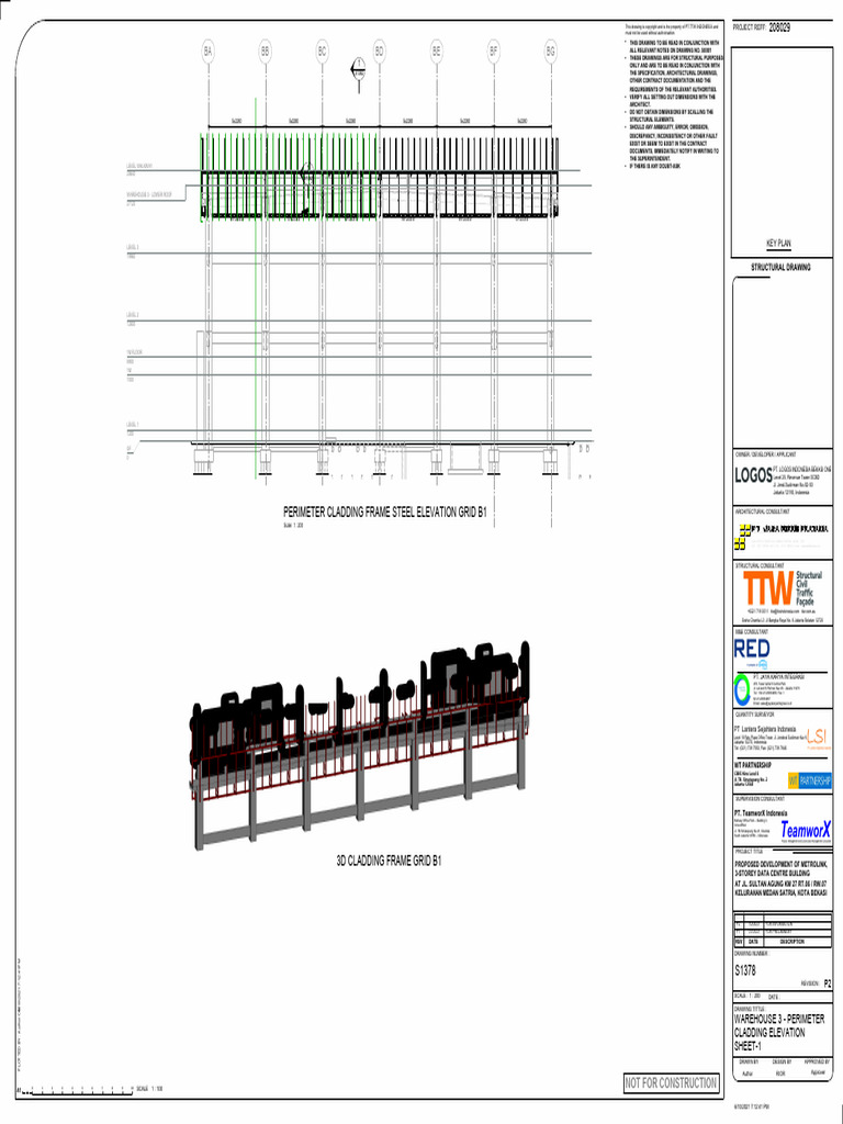 s1378 - Warehouse 3 - Perimeter Cladding Elevation Sheet-1 - p2 | PDF