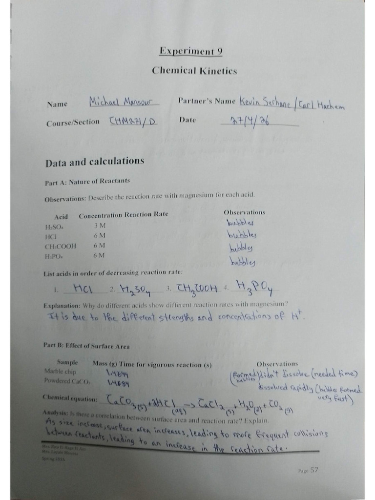 CHM271 Experiment 9 | PDF