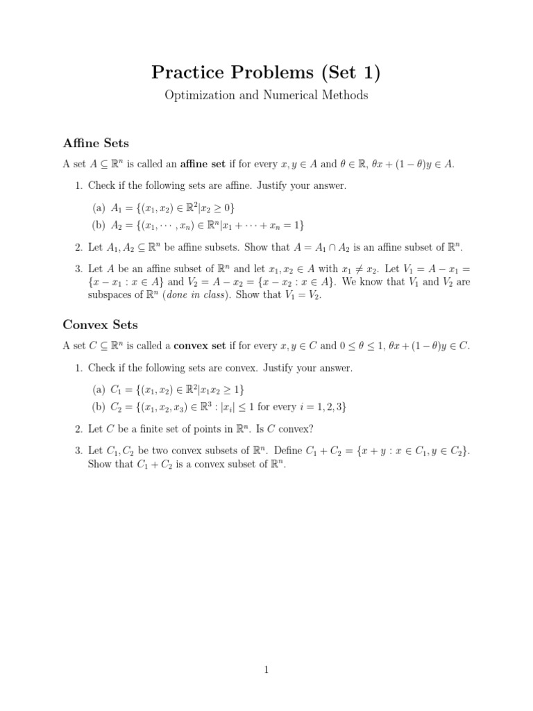 Practice Problems - Set 1 | PDF