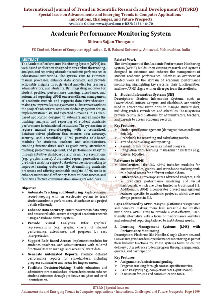 Academic Performance Monitoring System | PDF | Usability | Analytics