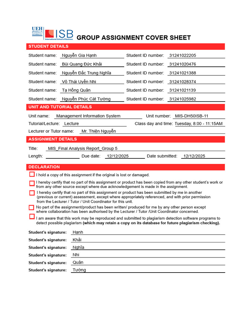 MIS Report | PDF