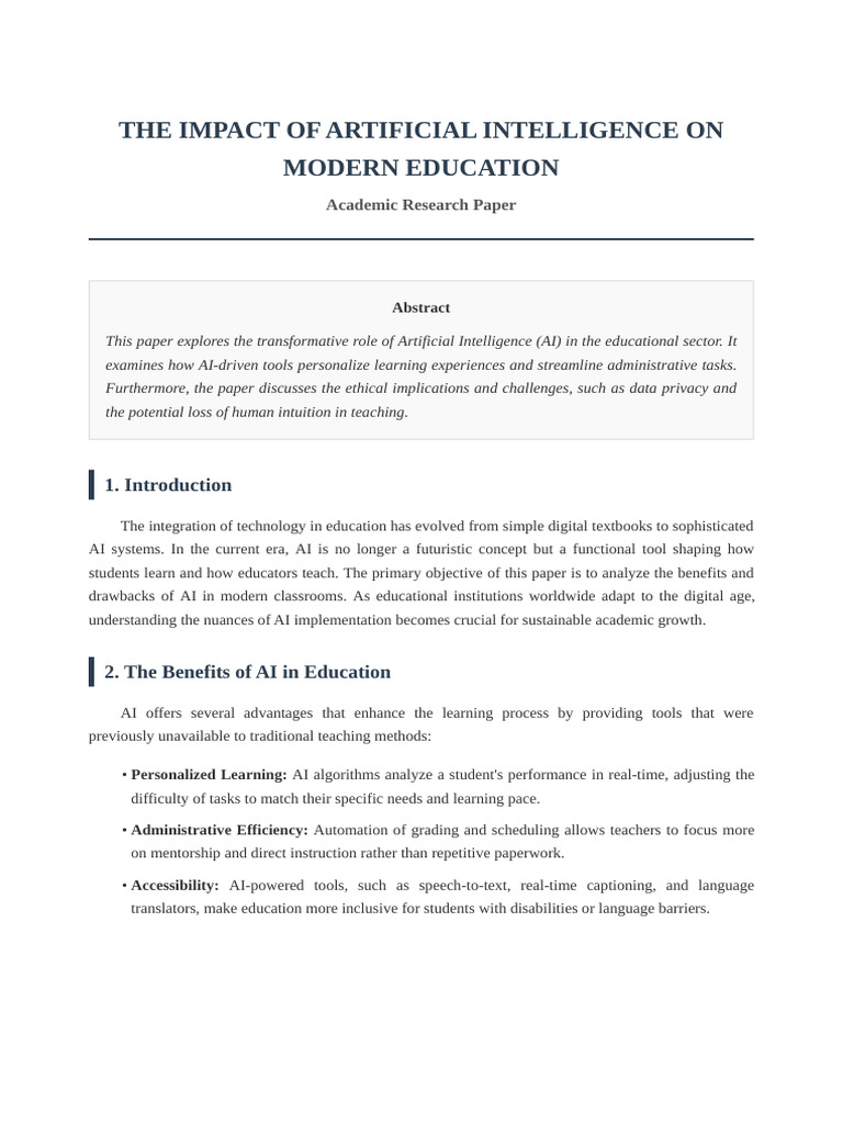 Academic Paper AI Education | PDF | Artificial Intelligence ...