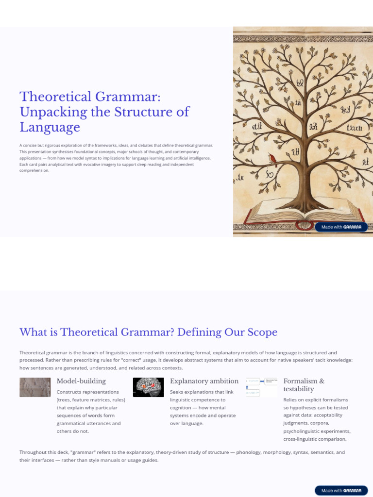 Theoretical Grammar Unpacking the Structure of Language | PDF | Phrase ...