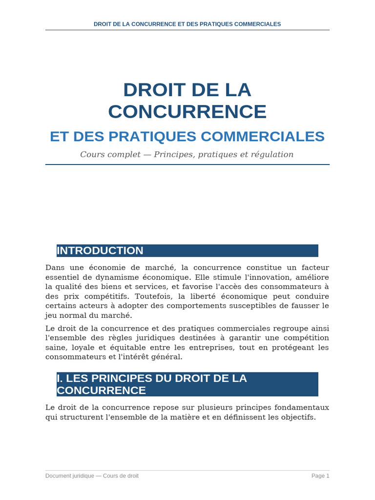Droit de la concurrence AMELIORE | PDF | Règles de concurrence ...