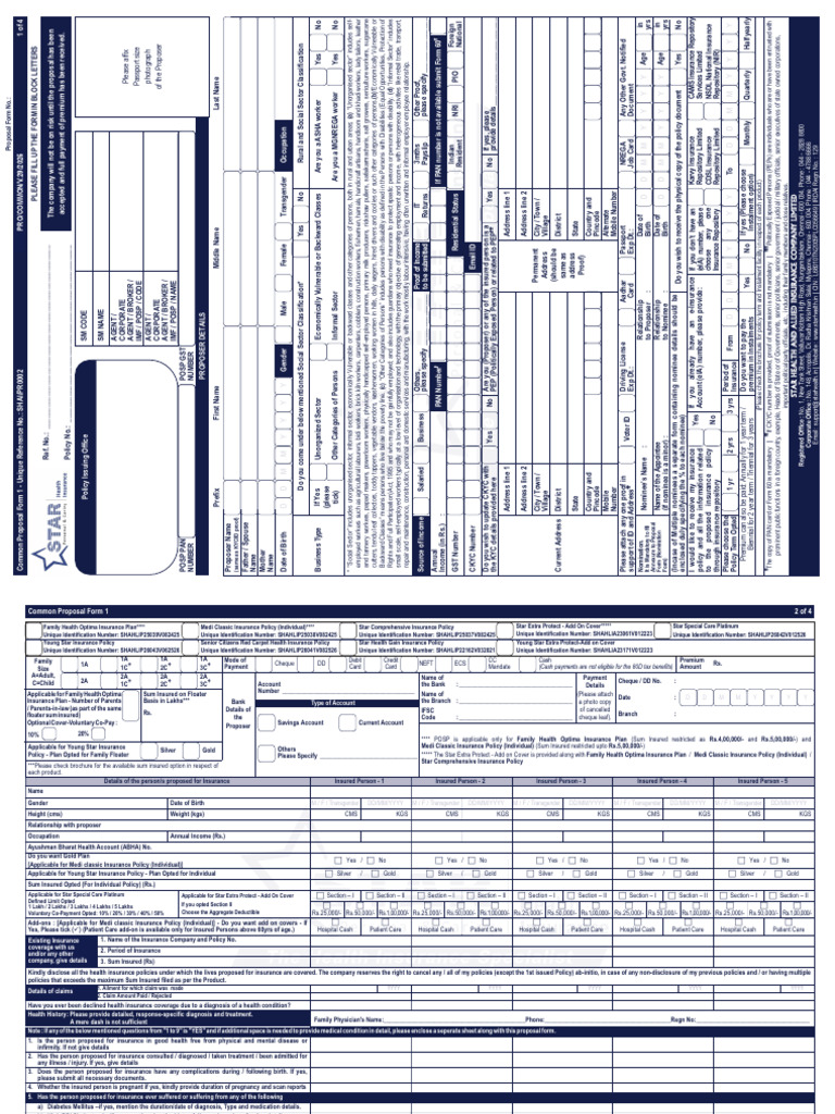 Offline Proposal Form 138e10d5db | PDF | Insurance | Underwriting