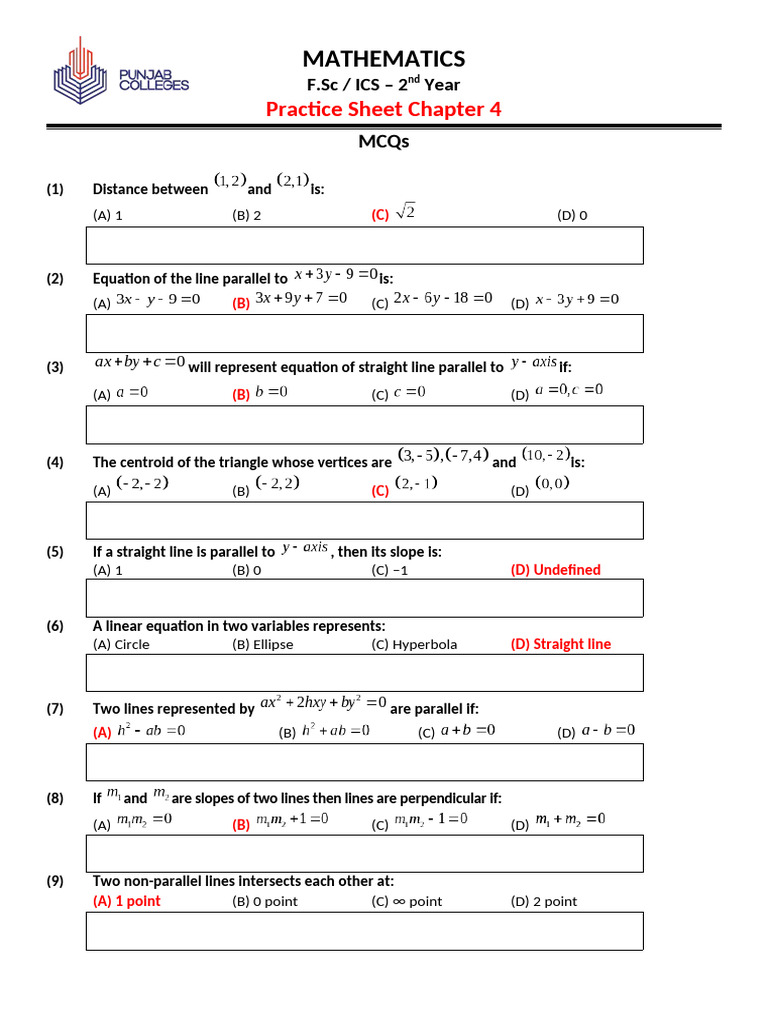 Math Practice Sheet P-2-Ch.4 | PDF | Line (Geometry) | Triangle