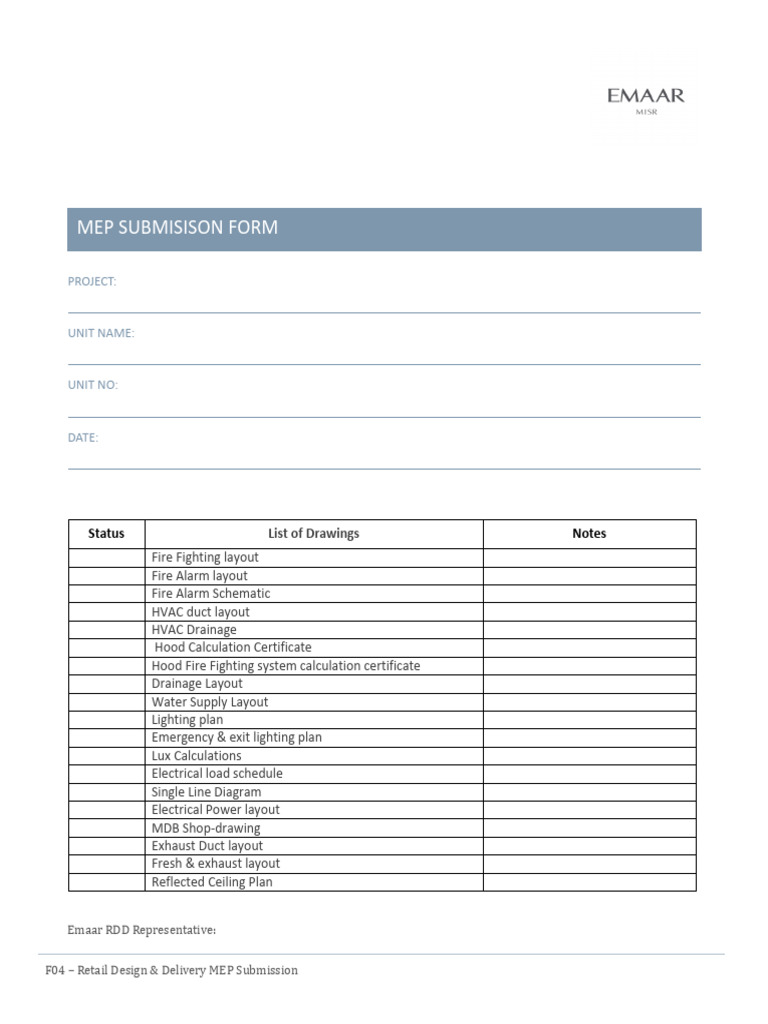 MEP Submission Form | PDF
