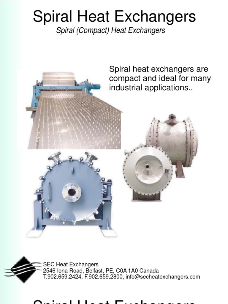 SEC Spiral Heat Exchangers Brochure | PDF | Heat Exchanger | Mechanical ...
