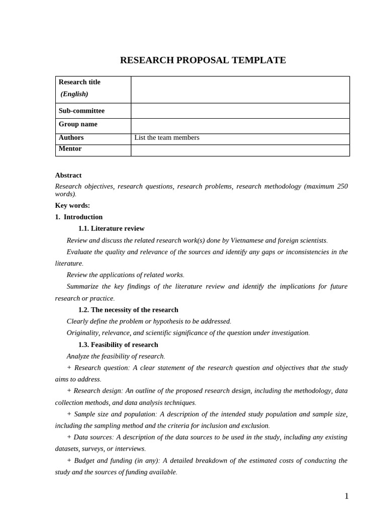 ResFes Proposal Template | PDF | Methodology | Feasibility Study