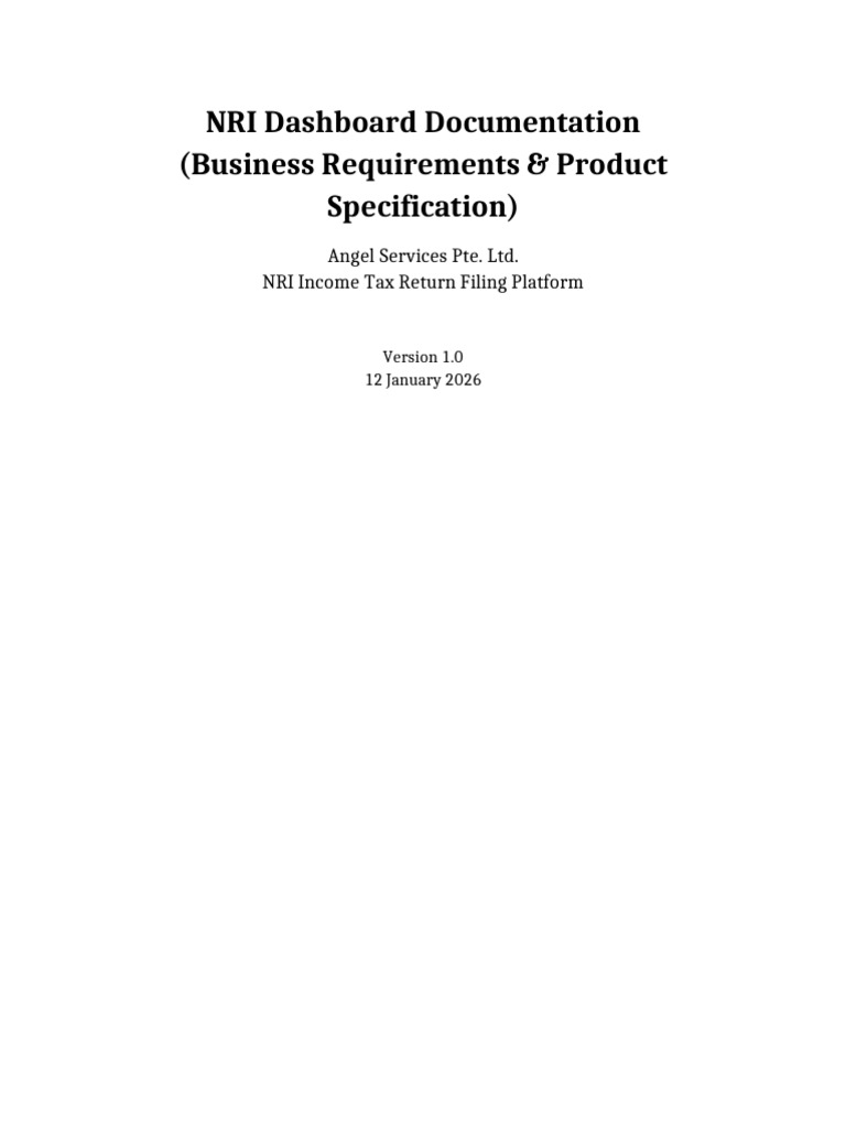 NRI Dashboard Documentation BRD v1.0 | PDF | Password | Audit
