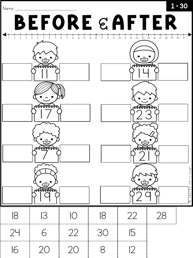 Numbers Before and After 1 to 30 | PDF