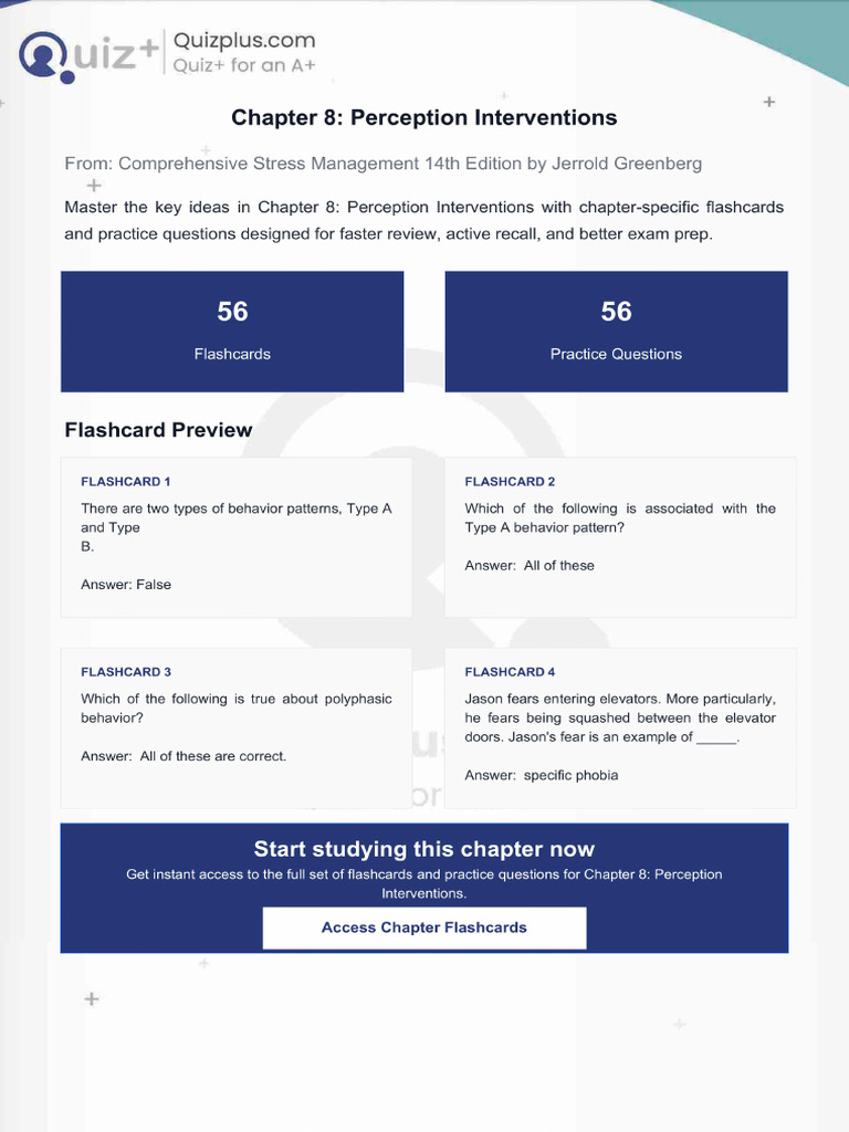 Flashcards for Chapter 8 Perception Interventions | PDF