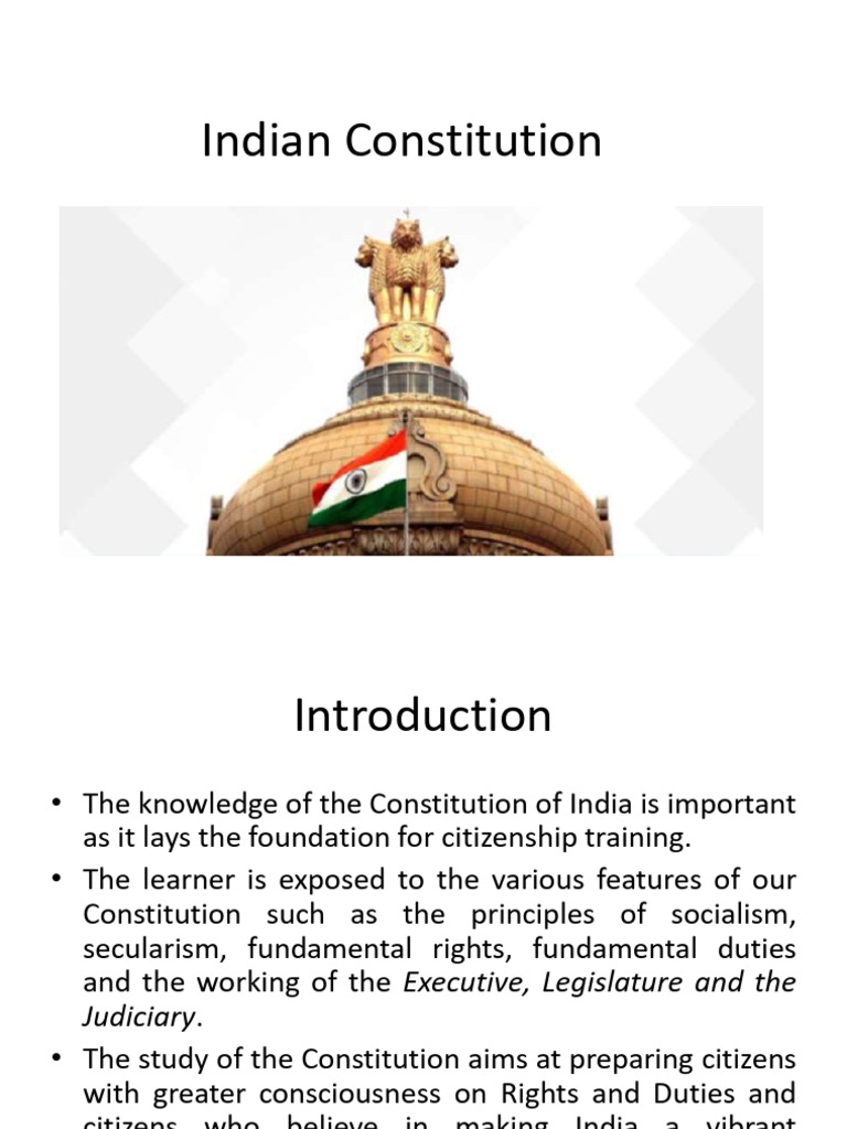 Introduction to Indian Constitution, Fundamental Rights and Duties ...
