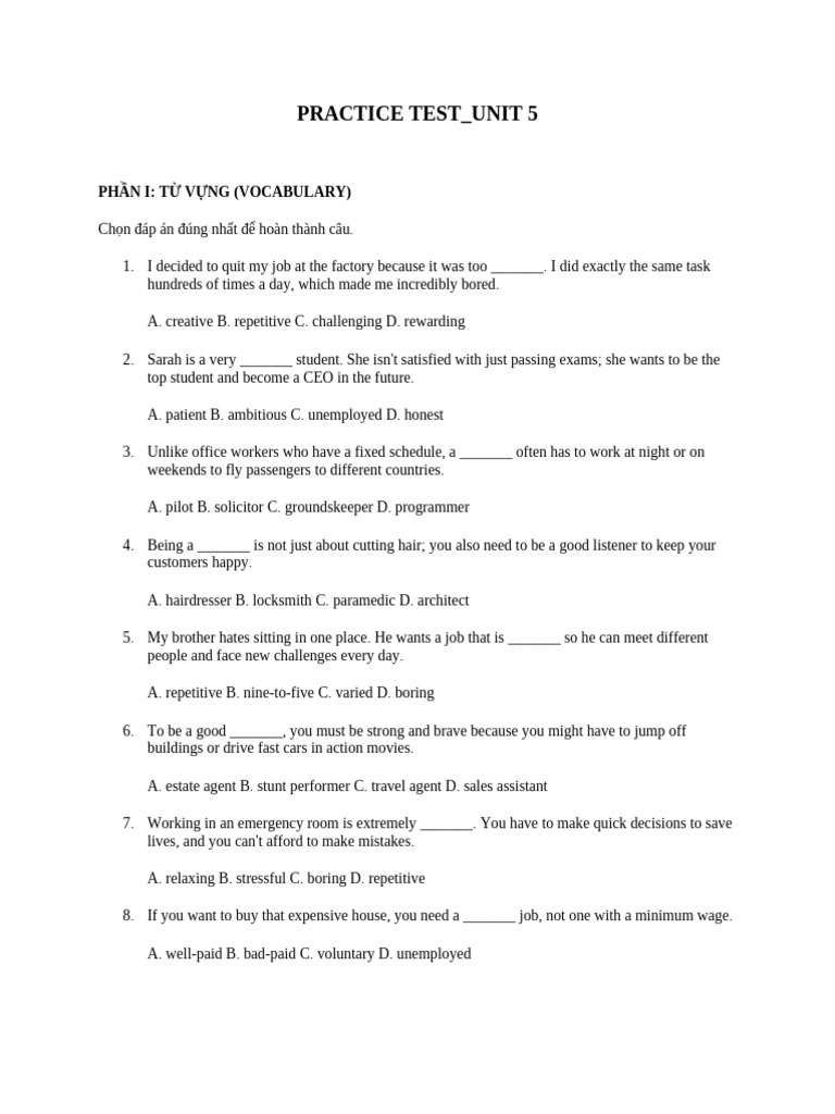 Practice Test | PDF | J. K. Rowling