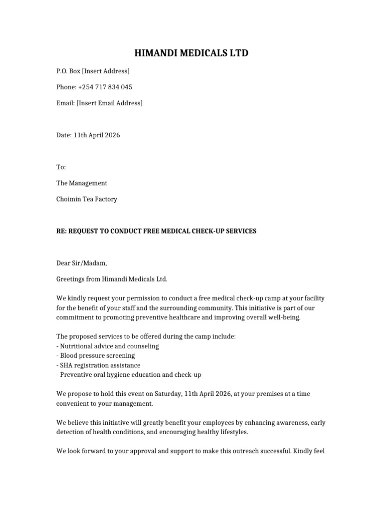 Himandi Medicals Request Letter-1 | PDF